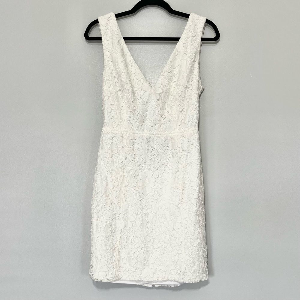 Lulu's White Lace V-Neck Cutout Mini Dress - Picture 2 of 11